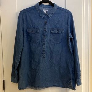 Old Navy Henley Tunic Jean Shirt